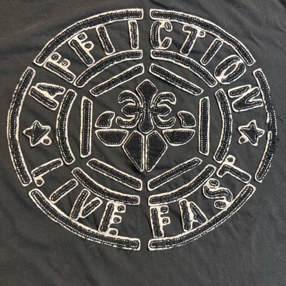 Affliction Live Fast Men's Black Y2K T-Shirt - Picture 3 of 7